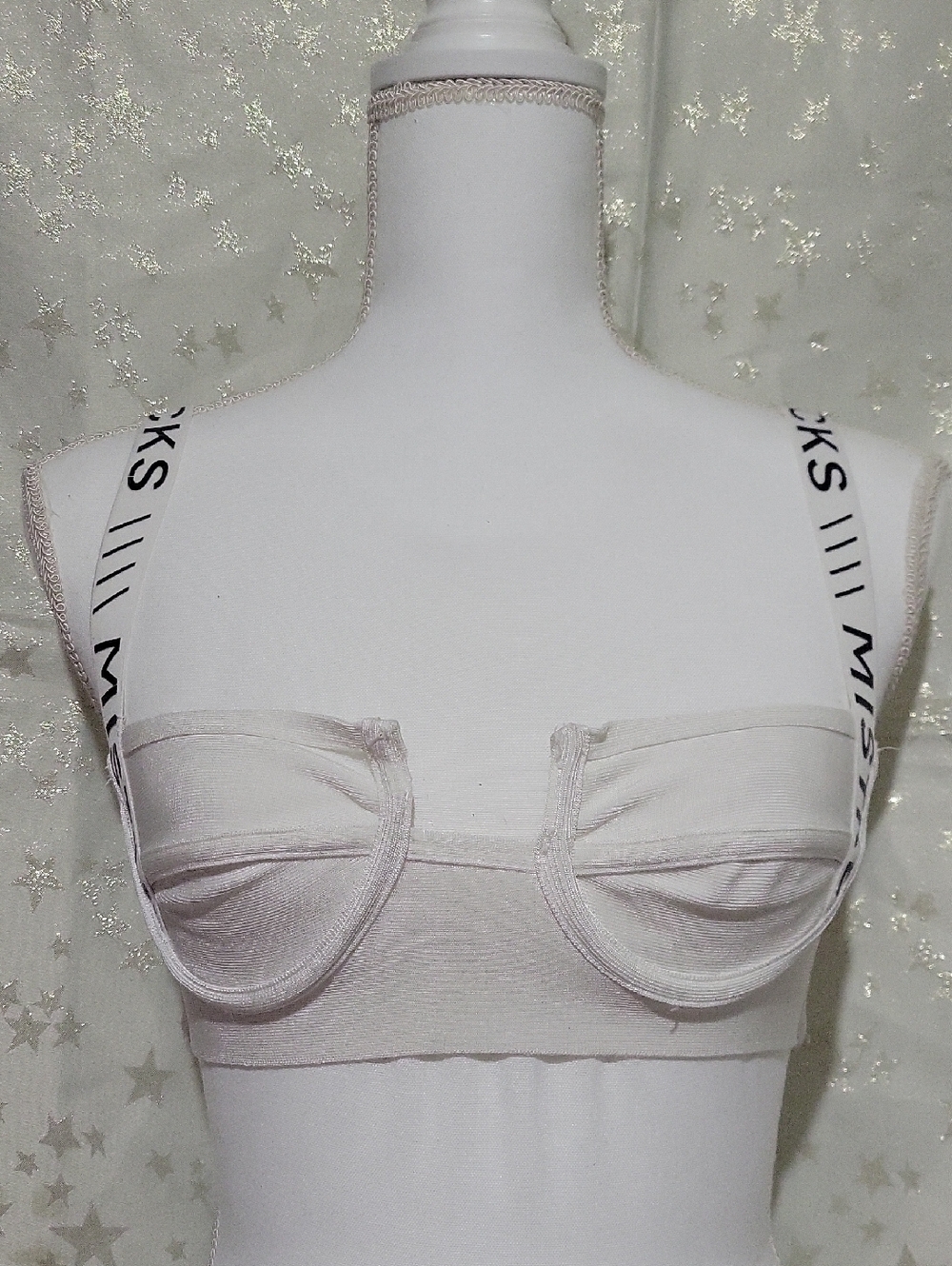 Mistress Rocks Los Angeles Women's S White Black Spell Out Crop Top